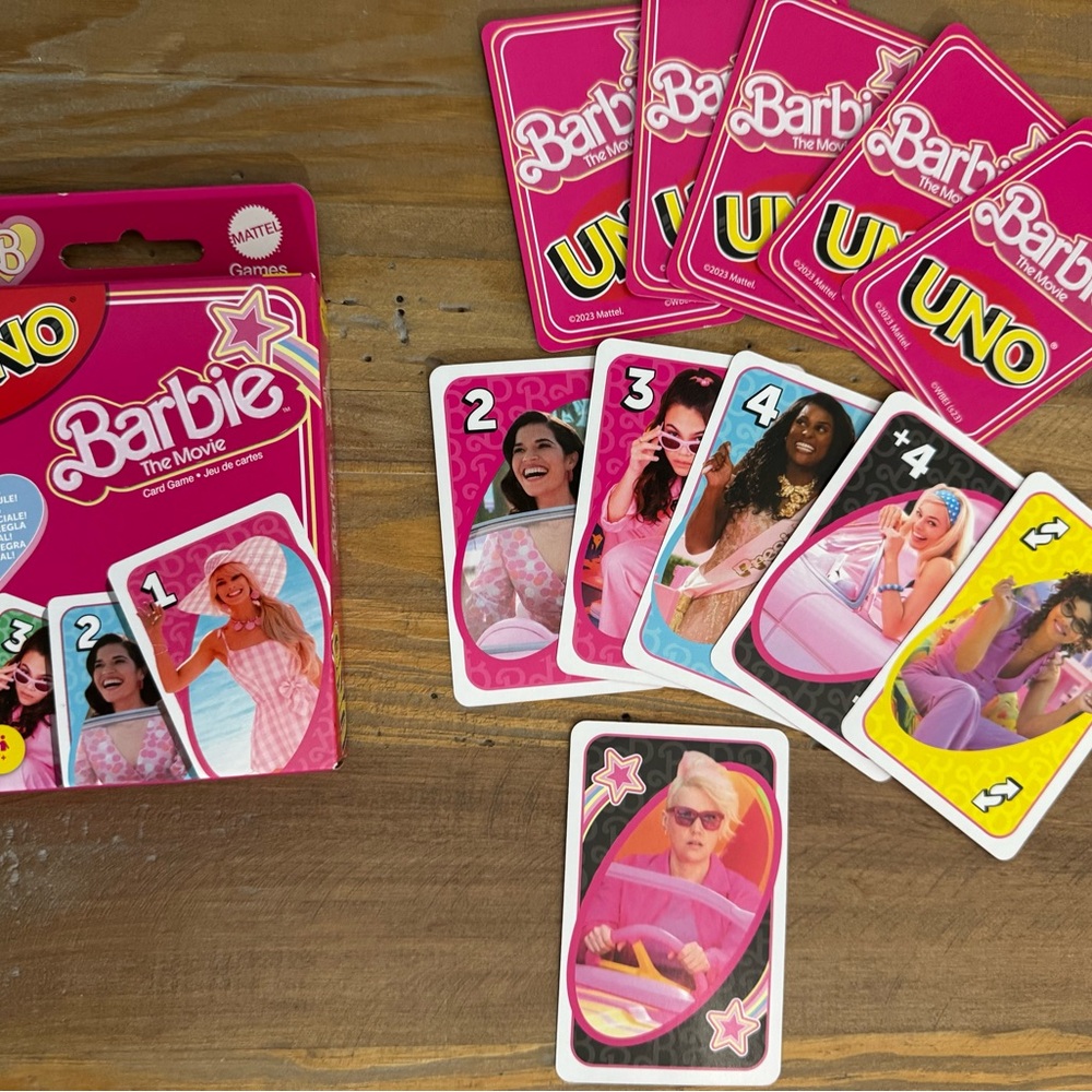 Mattel Barbie UNO Card Game - Pink and Black